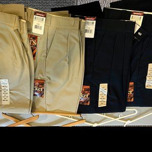 Dickies Pleated Work Pants with Cell Phone Pocket
